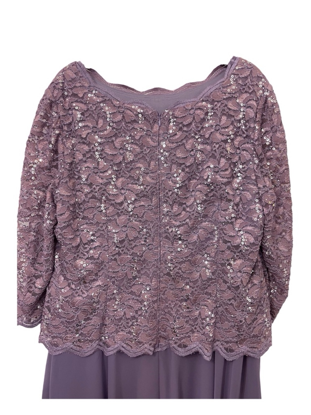 Alex Evenings Women's Purple Dress, 20W. - Picture 4 of 9